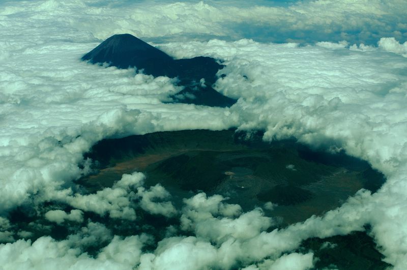 090313 Volcano and crater in Indonesia